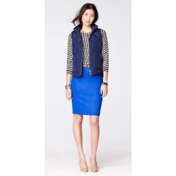 J. Crew Dresses & Skirts - J CREW 100% Wool No‎ 2 Pencil Skirt Royal Blue Knee Length Fitted Lined Size 4
